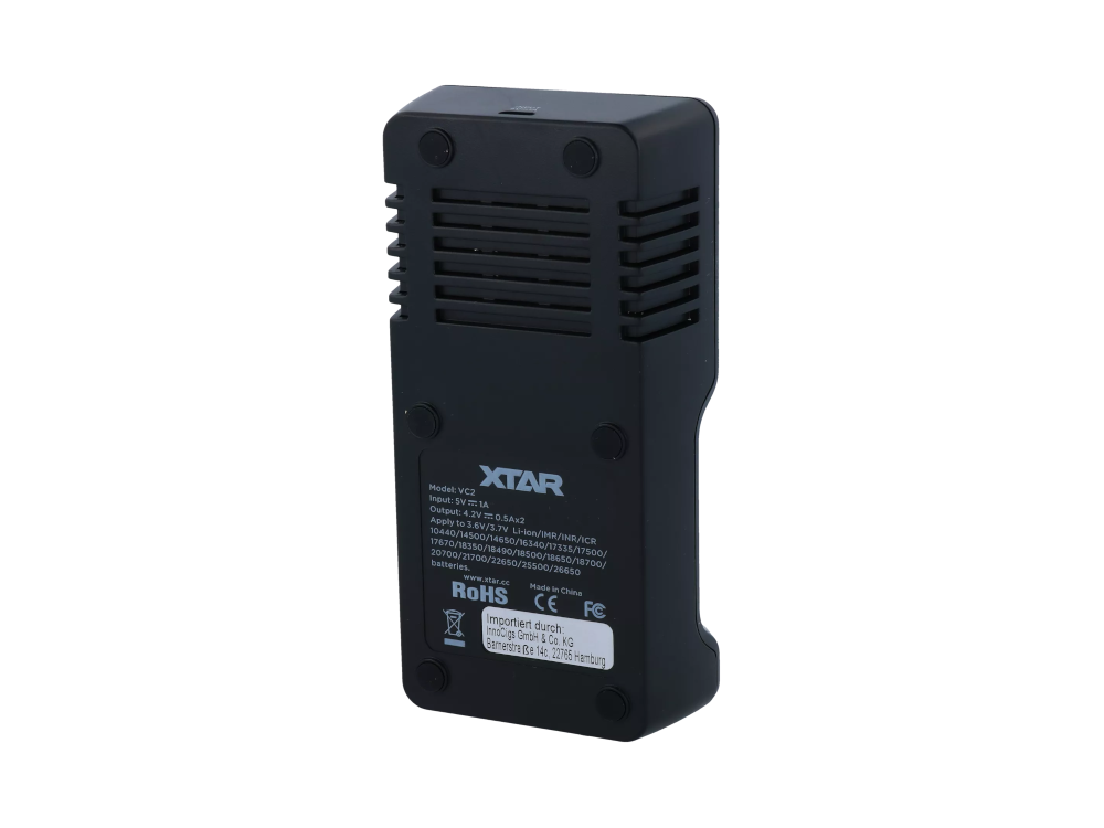 XTAR VC2 Ladegerät mit LCD Display und Sicherheitsfunktionen
