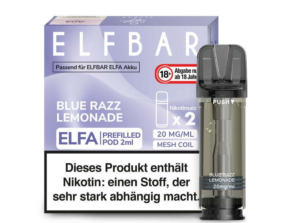 Elfbar Elfa Pod 20mg/ml (2 Stück) - Erfrischender Blue Razz Lemonade