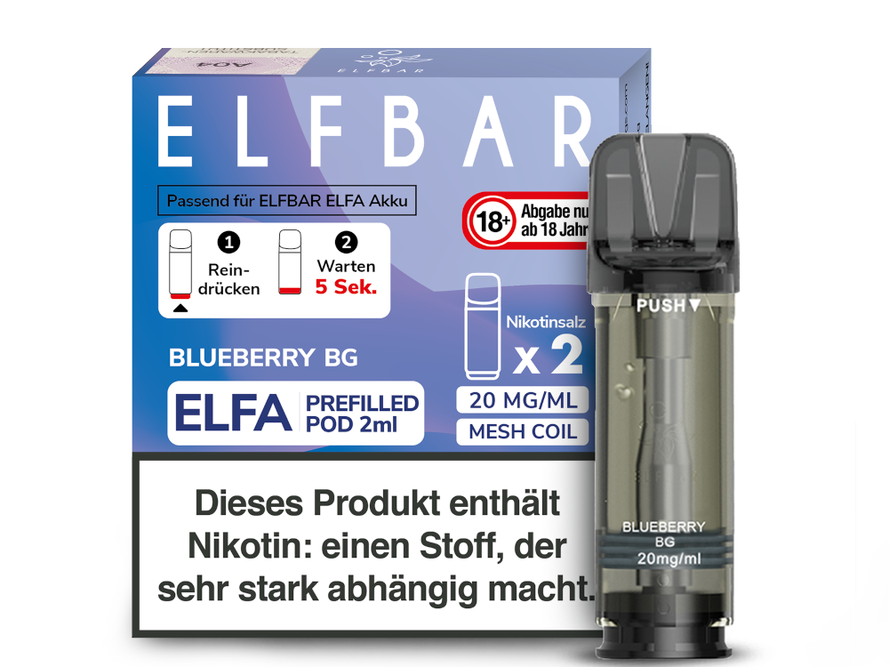 Elfbar Elfa Pod 20mg/ml (2 Stück) - Erfrischender Blue Razz Lemonade