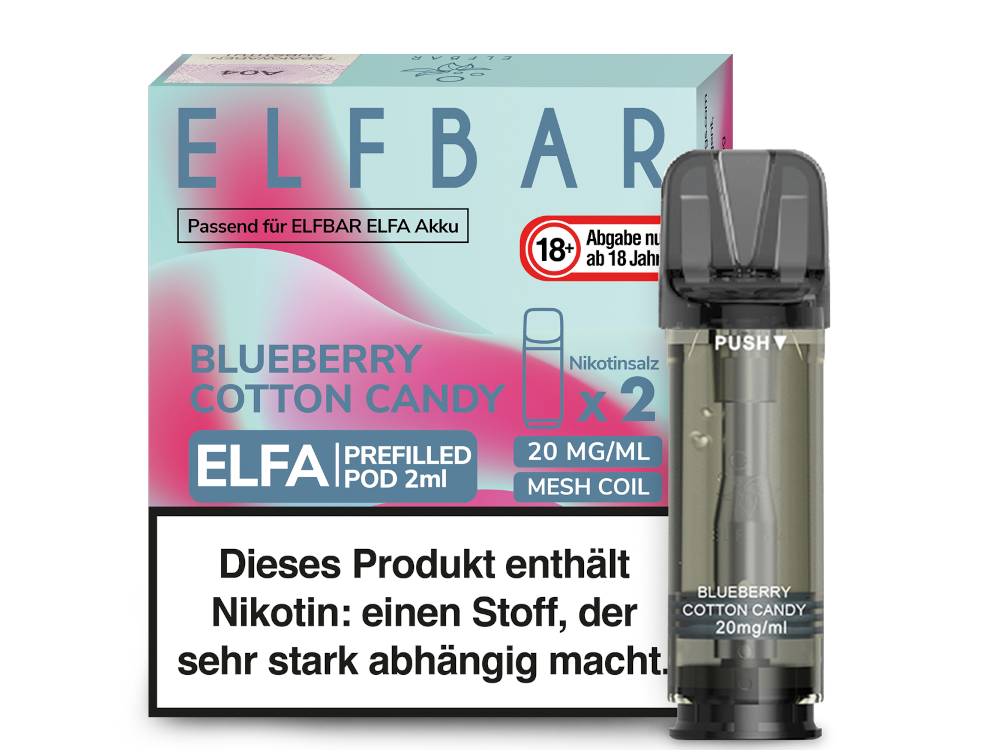 Elfbar Elfa Pod 20mg/ml (2 Stück) - Erfrischender Blue Razz Lemonade