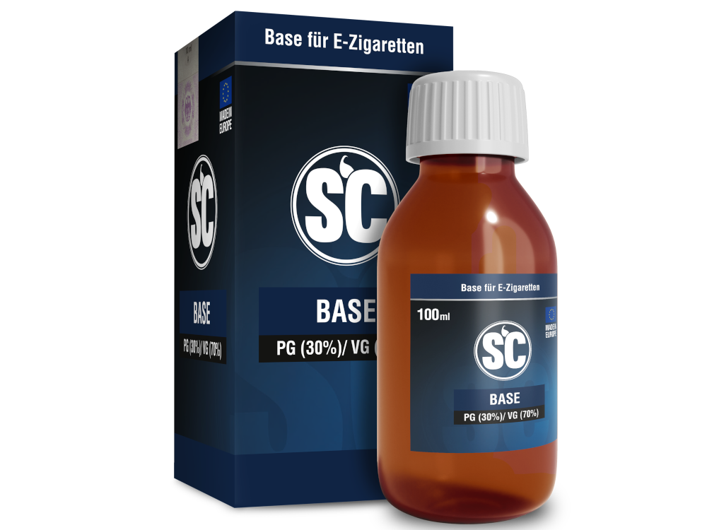 SC - 100ml Basis 0 mg/ml, geschmacksneutrale E-Zigarettenbasis mit 30PG/70VG für individuellen Genuss.